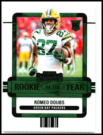 2022 Contenders Rookie of the Year Contenders Emerald #ROY-RDO Romeo Doubs