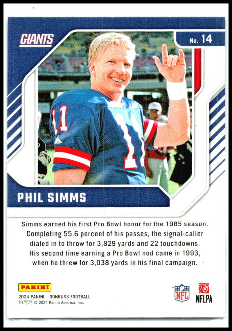 2024 Donruss Legend Series #14 Phil Simms New York Giants