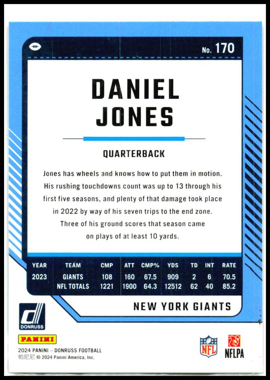 2024 Donruss Press Proof Red #170 Daniel Jones New York Giants