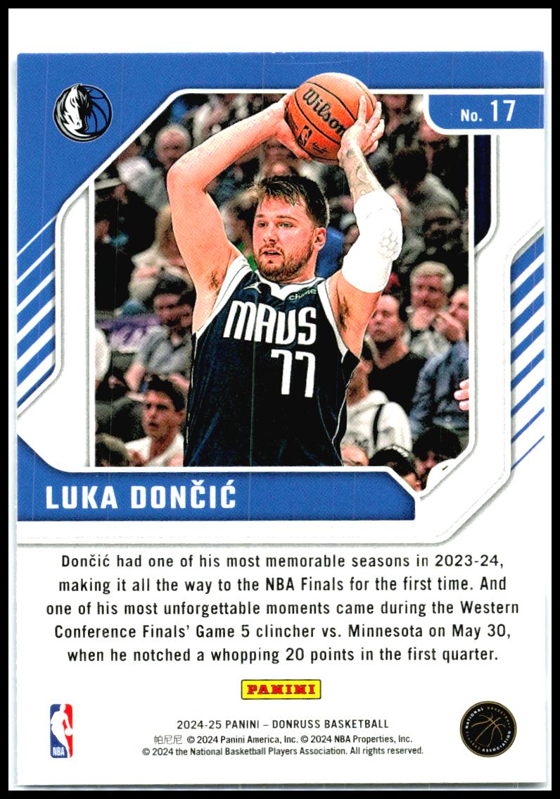 2024-25 Donruss Franchise Features #17 Luka Doncic Dallas Mavericks