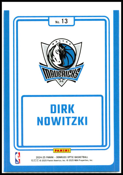 2024-25 Donruss Optic Winner Stays #13 Dirk Nowitzki Dallas Mavericks