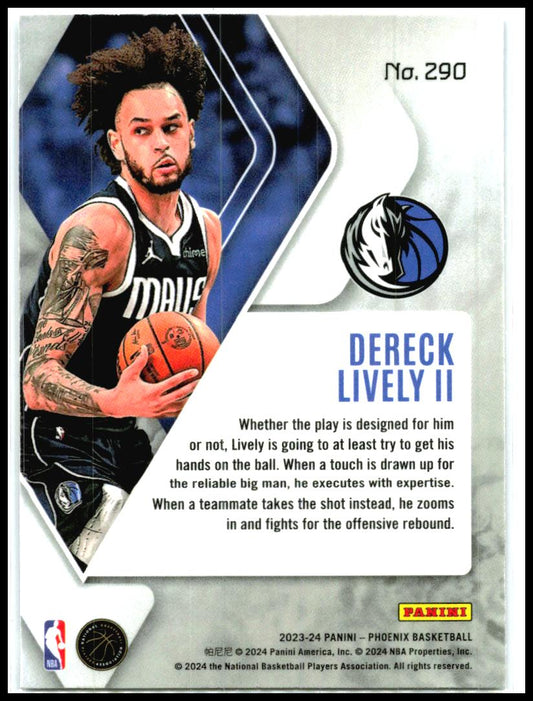 2023-24 Panini Phoenix Phoenix Blue Ice #290 Dereck Lively II Rookie Dallas