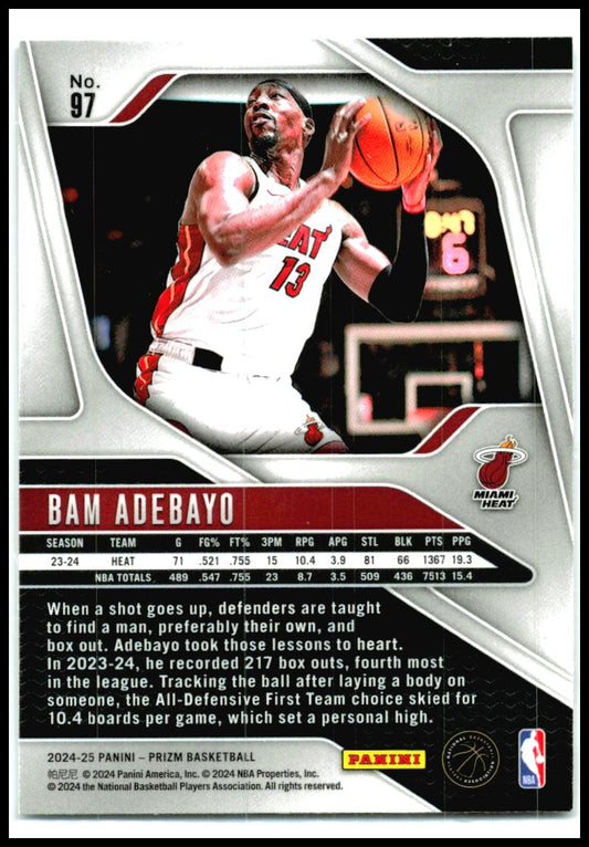 2024-25 Panini Prizm #97 Bam Adebayo Miami Heat