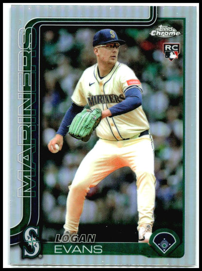 2025 Topps Update Rainbow Foil #US302 Logan Evans Rookie Seattle Mariners