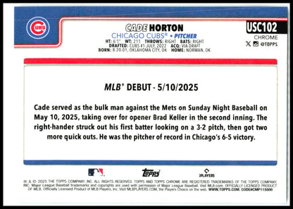 2025 Topps Update #US214 Cade Horton Chicago Cubs