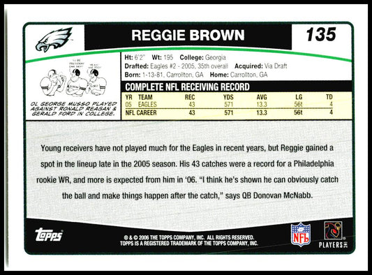 2006 Topps #135 Reggie Brown Philadelphia Eagles