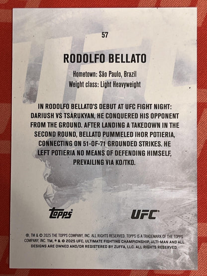 2025 Topps Knockout UFC #57 Rodolfo Bellato Rookie