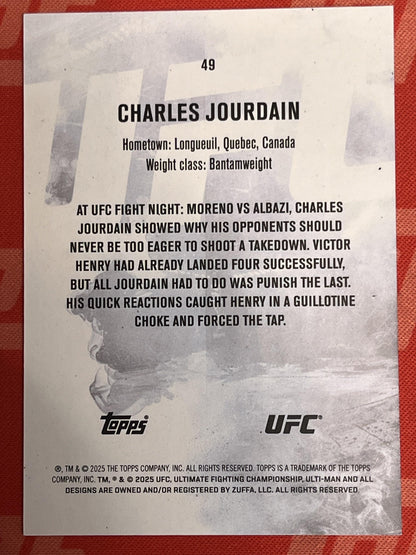2025 Topps Knockout UFC #49 Charles Jourdain Rookie