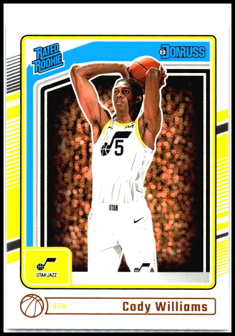 2024-25 Donruss - Yellow Flood #230 Cody Williams Rookie Utah Jazz