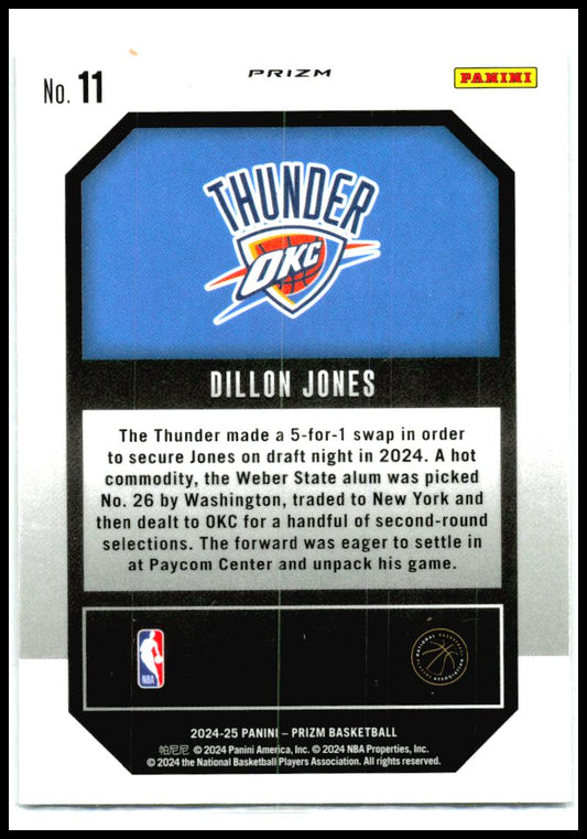 2024-25 Panini Prizm Emergent Prizms Silver #11 Dillon Jones Thunder