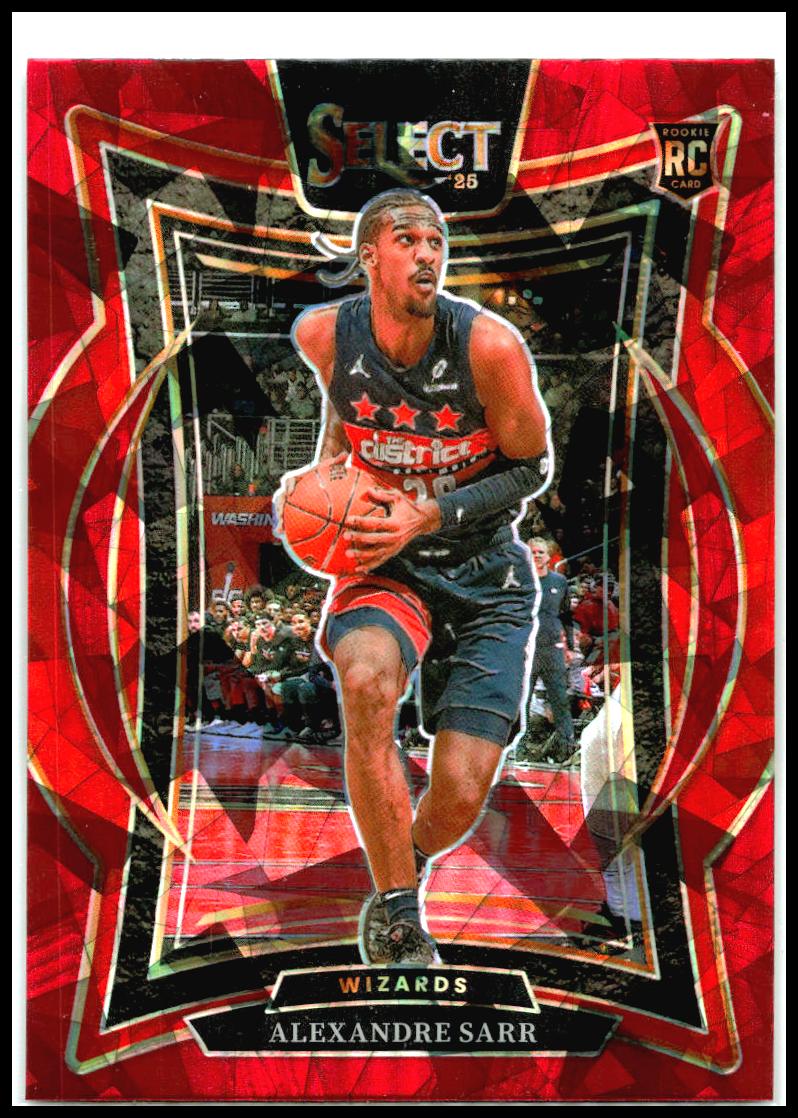2024-25 Panini Select Red Cracked Ice Prizm #73 Alexandre Sarr Rookie Wizards