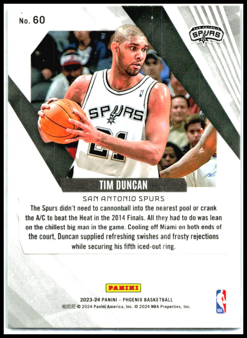 2023-24 Panini Phoenix #60 Tim Duncan San Antonio Spurs