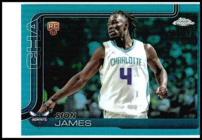 2025-26 Topps Chrome Teal Refractor #283 Sion James Rookie Hornets