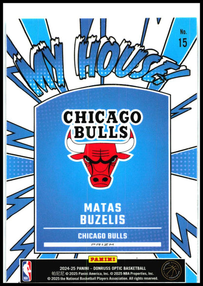 2024-25 Donruss Optic My House Holo #15 Matas Buzelis Chicago Bulls
