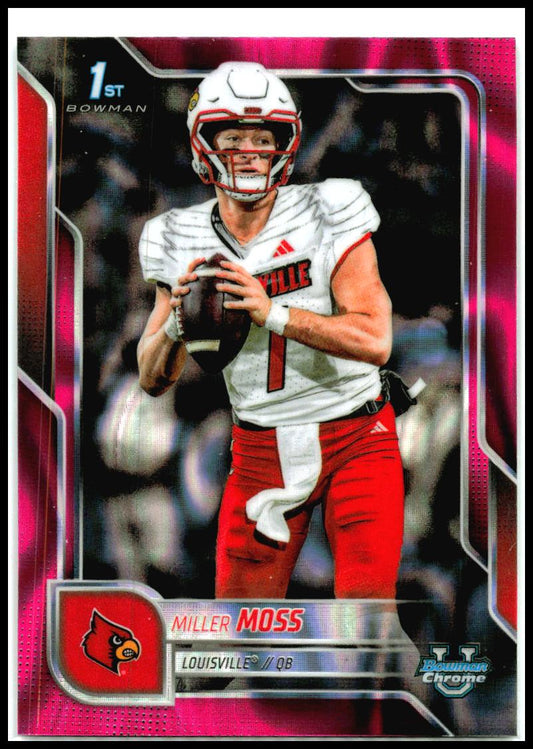 2025 Bowman University Chrome Pink Lava Refractor #141 Miller Moss Cardinals