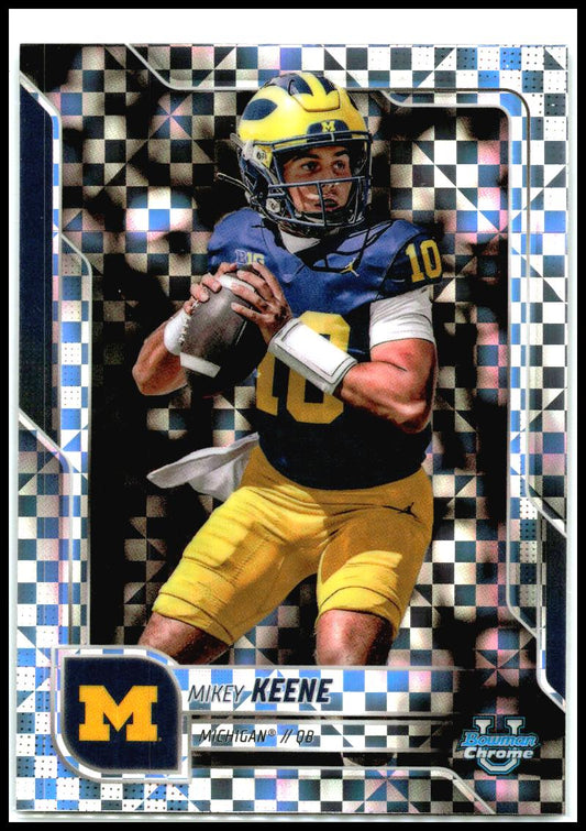2025 Bowman University Chrome Xfractor #184 Mikey Keene Michigan Wolverines