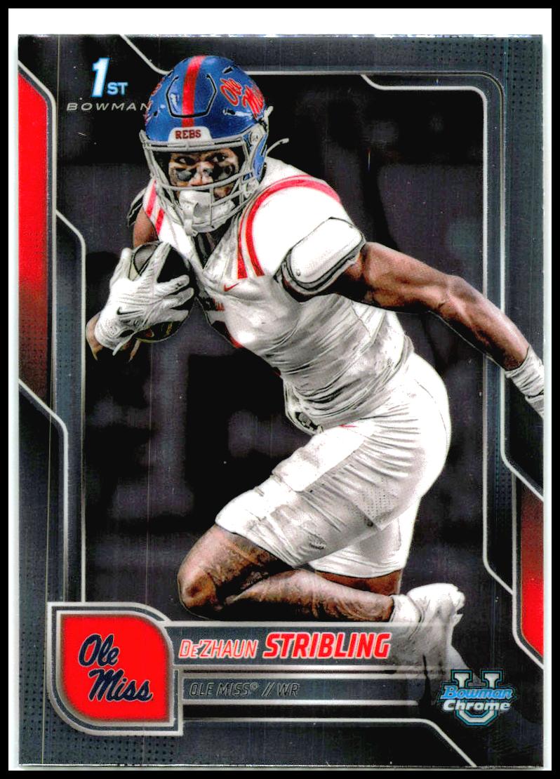 2025 Bowman University Chrome #182 De'Zhaun Stribling Ole Miss Rebels