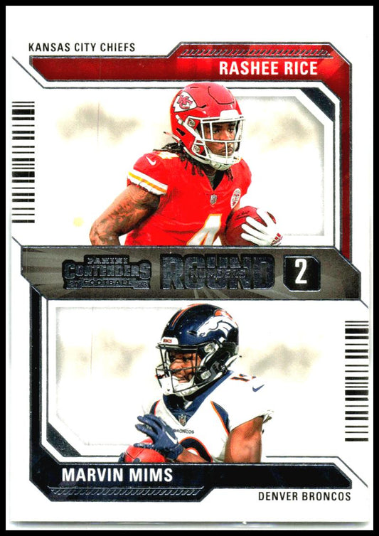 2023 Panini Contenders Round Numbers #12 Rashee Rice / Marvin Mims Arsenal FC