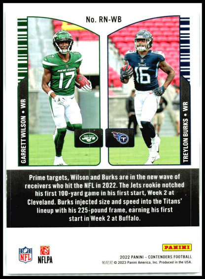 2022 Panini Contenders Round Numbers Emerald #RN-WB Wilson / Burks