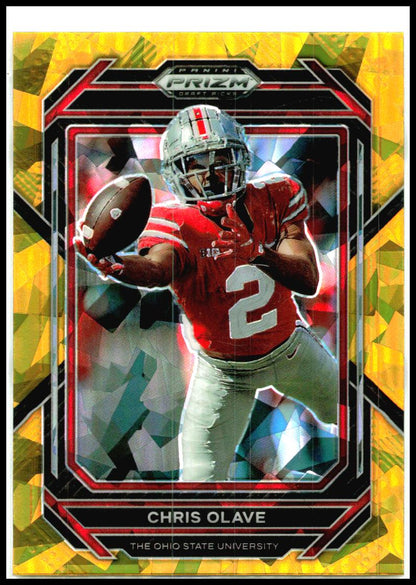 2023 Panini Prizm Draft Picks Prizms Gold Ice #16 Chris Olave Buckeyes