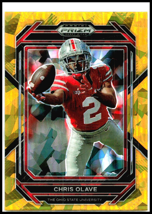 2023 Panini Prizm Draft Picks Prizms Gold Ice #16 Chris Olave Buckeyes