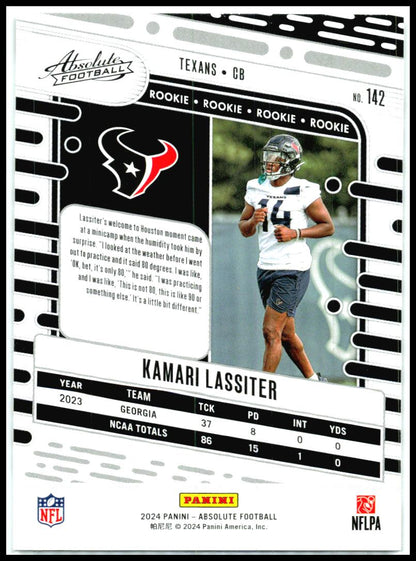 2024 Panini Absolute #142 Kamari Lassiter Rookie Houston Texans