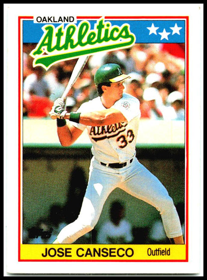 1988 Topps UK Minis #10 Jose Canseco Oakland Athletics