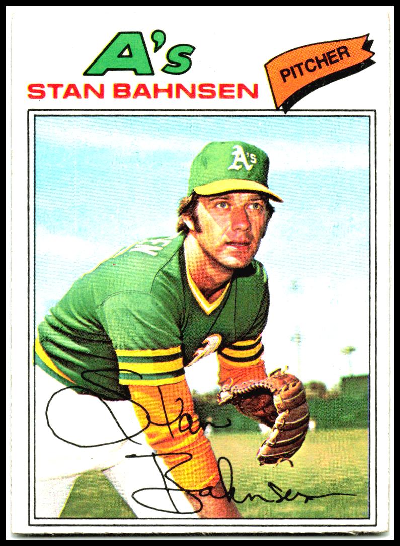 1977 Topps #383 Stan Bahnsen Oakland Athletics