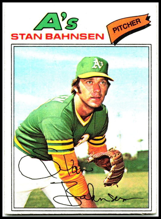 1977 Topps #383 Stan Bahnsen Oakland Athletics
