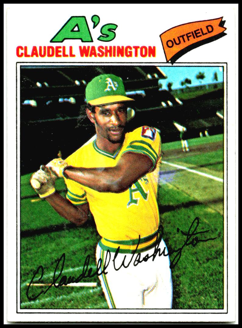 1977 Topps #405 Claudell Washington Oakland Athletics
