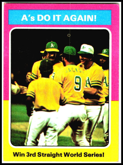 1975 Topps #466 A's Do It Again! Oakland Athletics