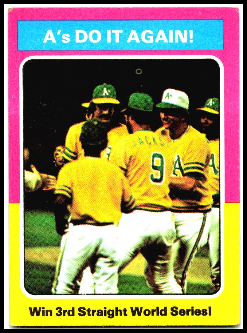 1975 Topps #466 A's Do It Again! Oakland Athletics