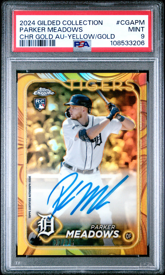 2024 Topps Gilded Collection Au-Yellow/Gold # Parker Meadows Auto