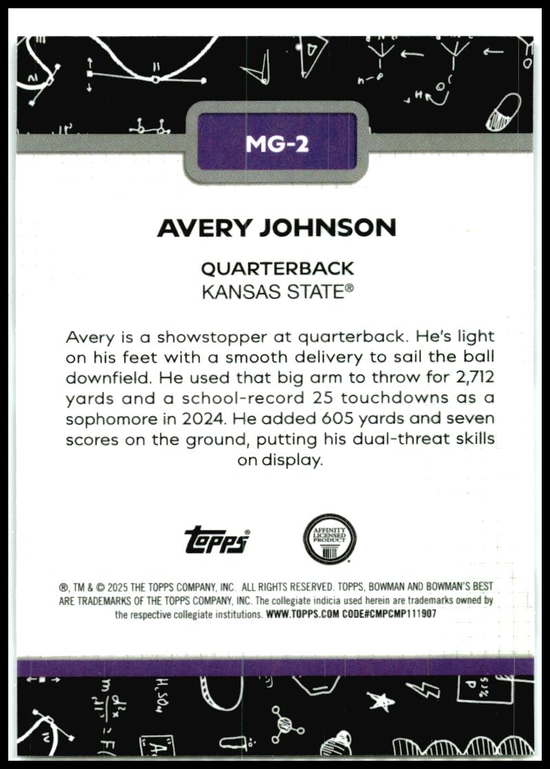 2025 Bowman University Best Making The Grade #MG-2 Avery Johnson