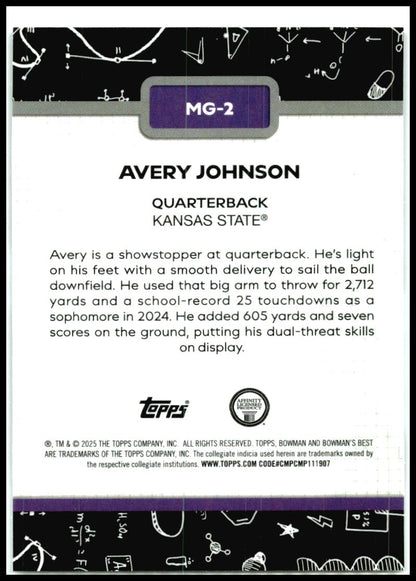 2025 Bowman University Best Making The Grade #MG-2 Avery Johnson