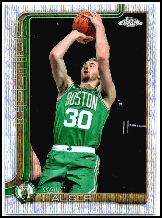 2025-26 Topps Chrome Wave Refractor #14 Sam Hauser Boston Celtics