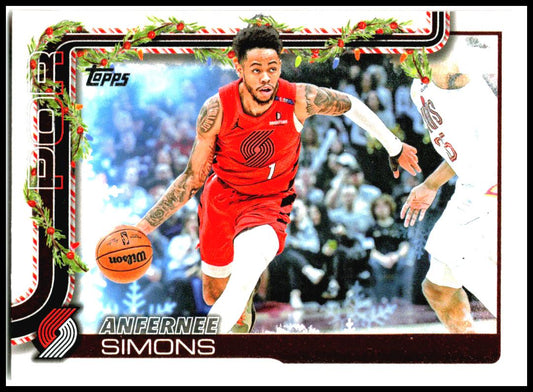 2025-26 Topps Holiday #H97 Anfernee Simons Portland Trail Blazers