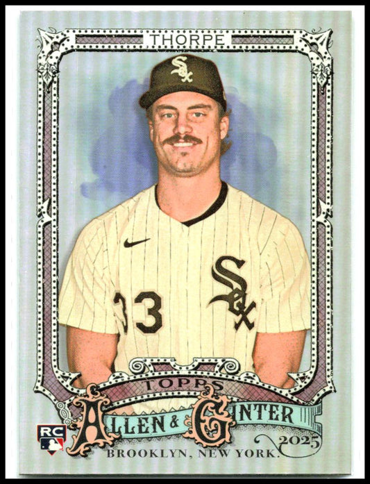 2025 Topps Allen & Ginter Silver Portrait #250 Drew Thorpe Rookie White Sox