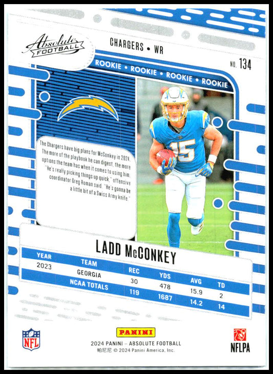 2024 Panini Absolute Retail #134 Ladd McConkey Rookie Los Angeles Chargers