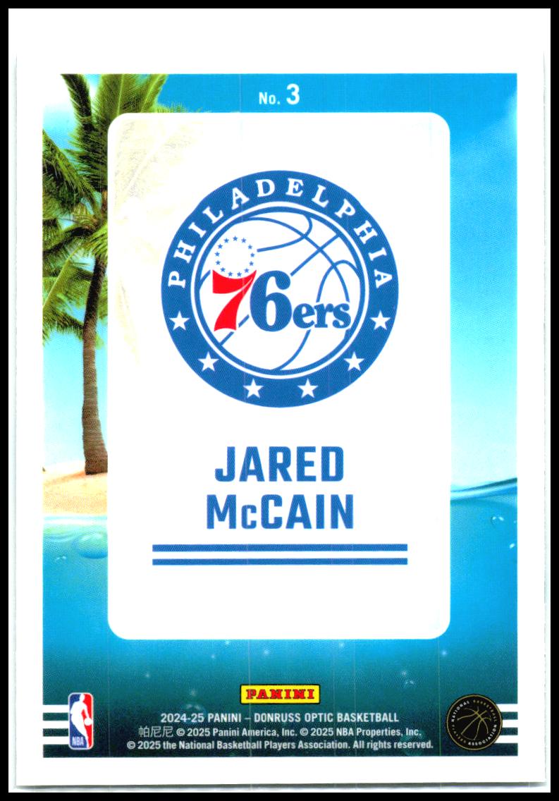 2024-25 Donruss Optic Splash! #3 Jared McCain Philadelphia 76ers