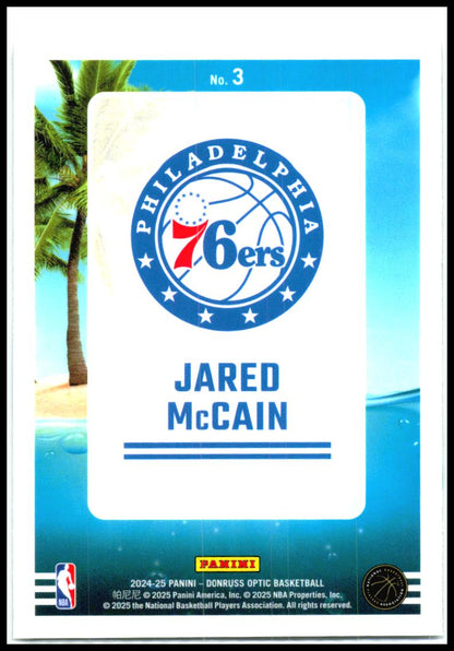 2024-25 Donruss Optic Splash! #3 Jared McCain Philadelphia 76ers