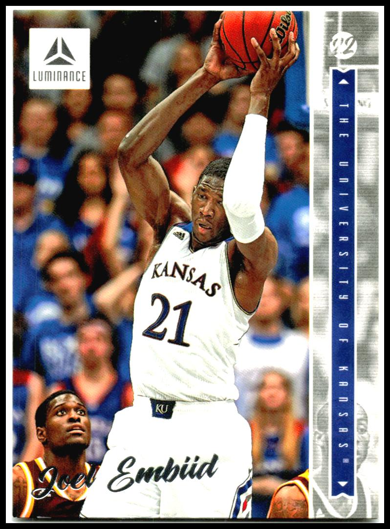 2022 Panini Chronicles Draft Picks Luminance Purple #25 Joel Embiid Kansas