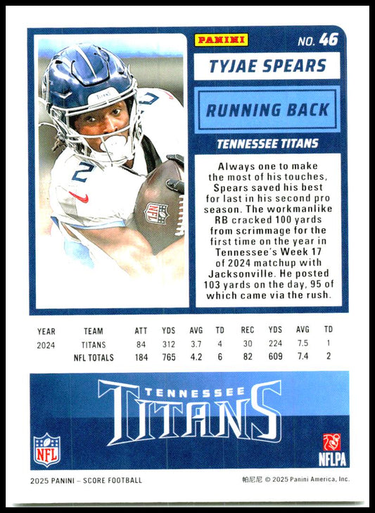 2025 Score #46 Tyjae Spears Tennessee Titans