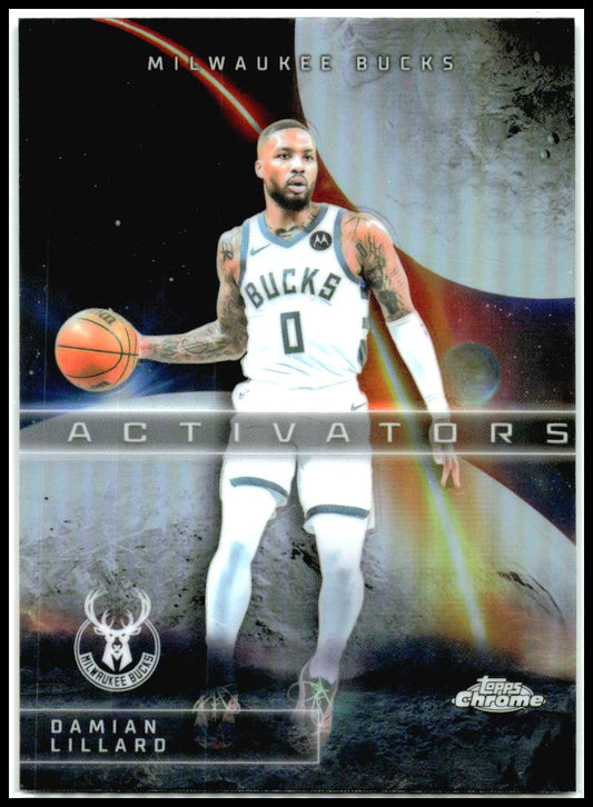 2025-26 Topps Chrome Activators Refractor #AC-9 Damian Lillard Milwaukee Bucks