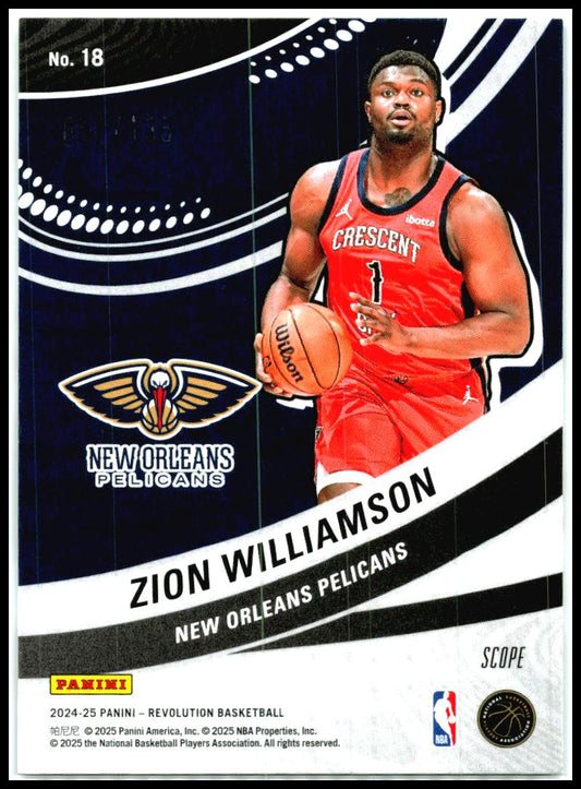 2024-25 Panini Revolution Vortex #18 Zion Williamson New Orleans Pelicans