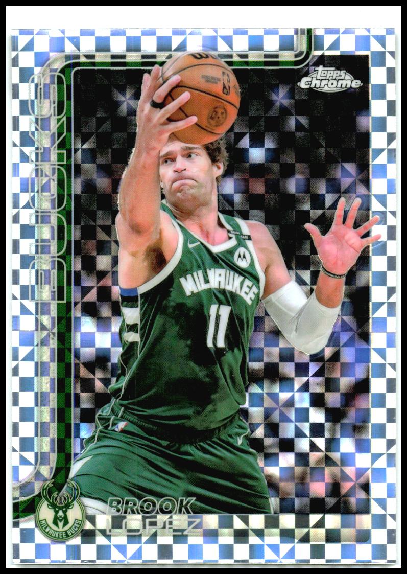 2025-26 Topps Chrome X-Fractor #159 Brook Lopez Milwaukee Bucks