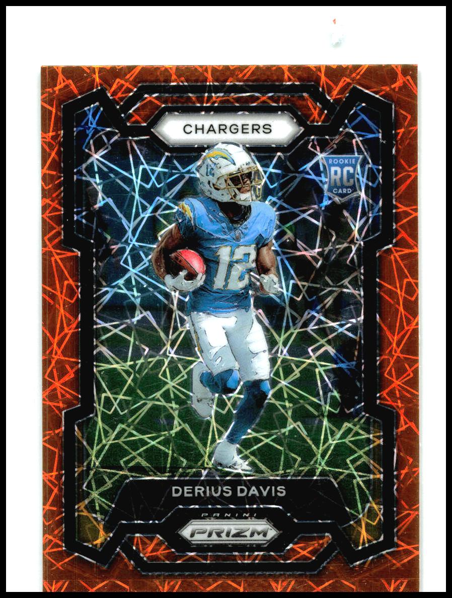 2023 Panini Prizm Lazer Prizm #351 Derius Davis Rookie Los Angeles Chargers