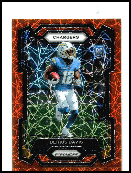 2023 Panini Prizm Lazer Prizm #351 Derius Davis Rookie Los Angeles Chargers