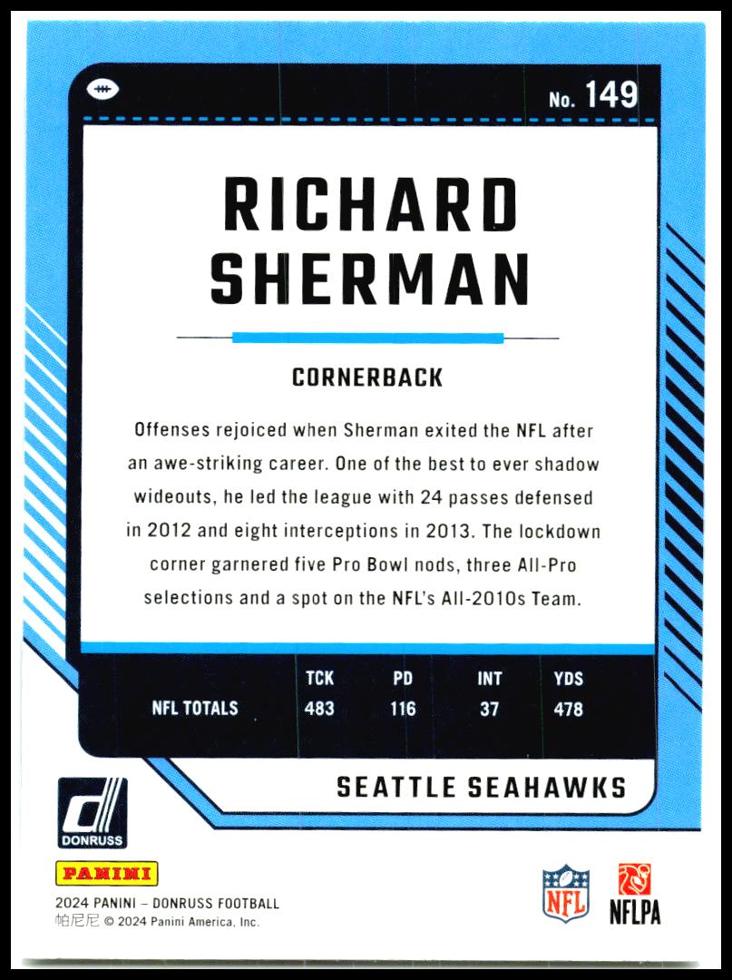 2024 Donruss #149 Richard Sherman Seattle Seahawks
