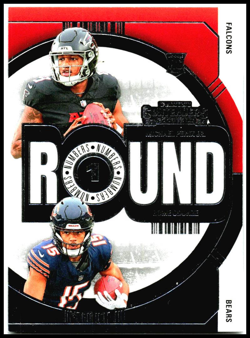 2024 Panini Contenders Round Numbers #3 Michael Penix Jr. / Rome Odunze